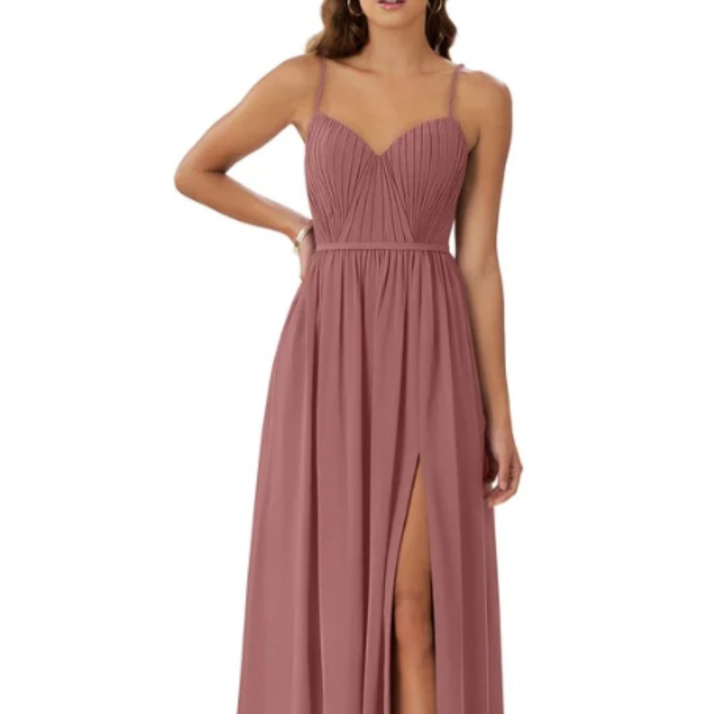 Size 4, Azazie Bridesmaid Dress, Desert Rose